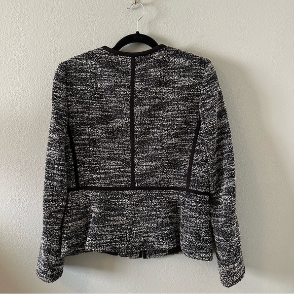 Y2K Donna Karan Womens 8 fitted minimalist jacket black boucle knit - Picture 2 of 12